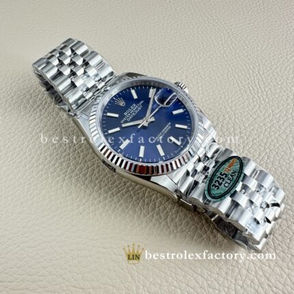 Rolex Datejust 126234-0017 Super Clone | Quadrante blu e bracciale Jubilee, 36mm, con lunetta oro bianco
