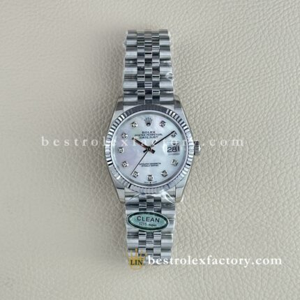 Replica Rolex Datejust 126234-0019 | Madreperla & Moissanite | Super Clone Clean Factory