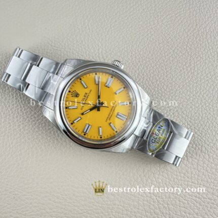 Clean Factory Rolex Oyster Perpetual 124300-0004 Quadrante Giallo 41mm | Super Clone Replica