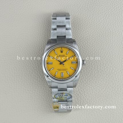 Clean Factory Rolex Oyster Perpetual 124300-0004 Quadrante Giallo 41mm | Super Clone Replica
