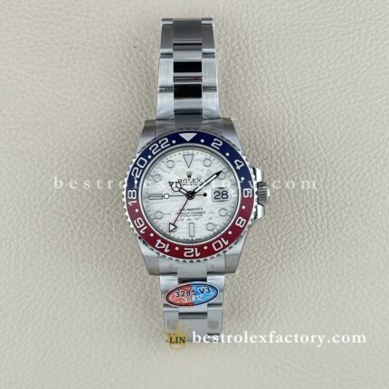Clean Factory Rolex GMT Master II 126719BLRO | Quadrante Meteorite | Pepsi Oro Bianco