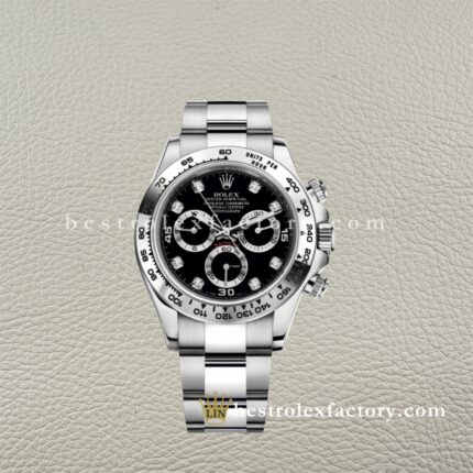 Rolex Daytona 116509-0055 Quadrante Nero Moissanite – Replica Super Clone Clean Factory
