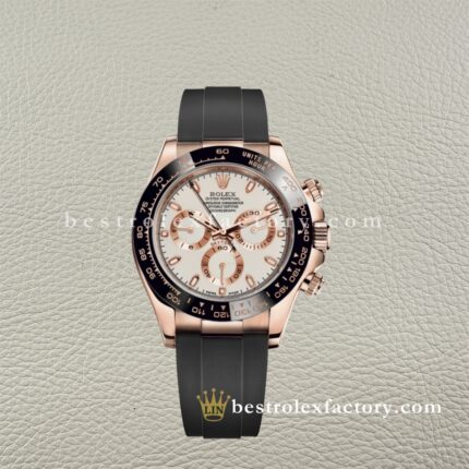 Rolex Daytona 116515LN-0019 Quadrante Avorio Oysterflex – Replica Oro Everose Clean Factory Super Clone