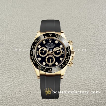 Replica Rolex Daytona 116518LN-0078 Clean Factory – Oro Giallo Quadrante Nero Moissanite