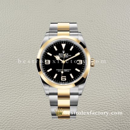 Our Clean Factory Explorer M124273 | 36mm Two-Tone Gold Steel | The Right Rep