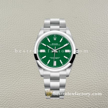 Clean Factory Rolex Oyster Perpetual 124300-0005 Quadrante Verde 41mm | Super Clone Replica