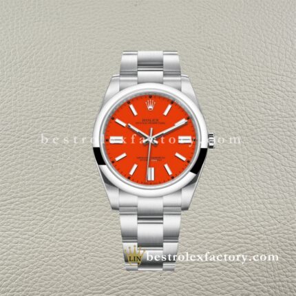 Clean Factory Rolex Oyster Perpetual 124300-0007 Quadrante Rosso 41mm | Super Clone Replica