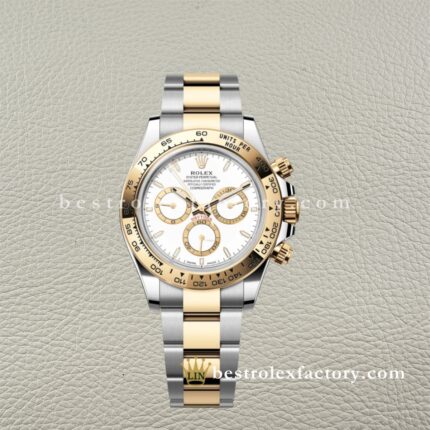 Rolex Daytona 126503-0001 Replica Clean Factory Quadrante Bianco Oro Giallo 1:1 Super Clone