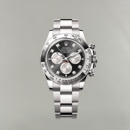 Rolex Daytona 126509-0002 Replica Clean Factory Oro Bianco Quadrante Nero Moissanite