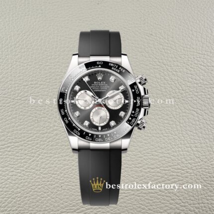 Rolex Daytona 126519LN Silver Diamond Black Dial – Super Clone Clean Factory