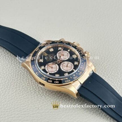 Clean Factory Rolex Daytona 126518LN-0006 Quadrante Nero Diamante Sottoquadranti Champagne Oro Giallo - Dandong 4131 | Moissanite