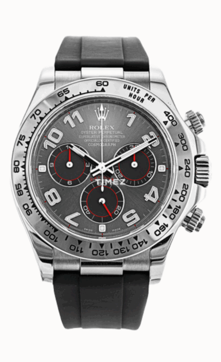 Clean Factory Rolex Daytona 116519LN-0104 Quadrante Nero Numeri Arabi Lancette Sottoquadranti Rosse Racing – Dandong 4130 Super Clone | Oro Bianco 18k